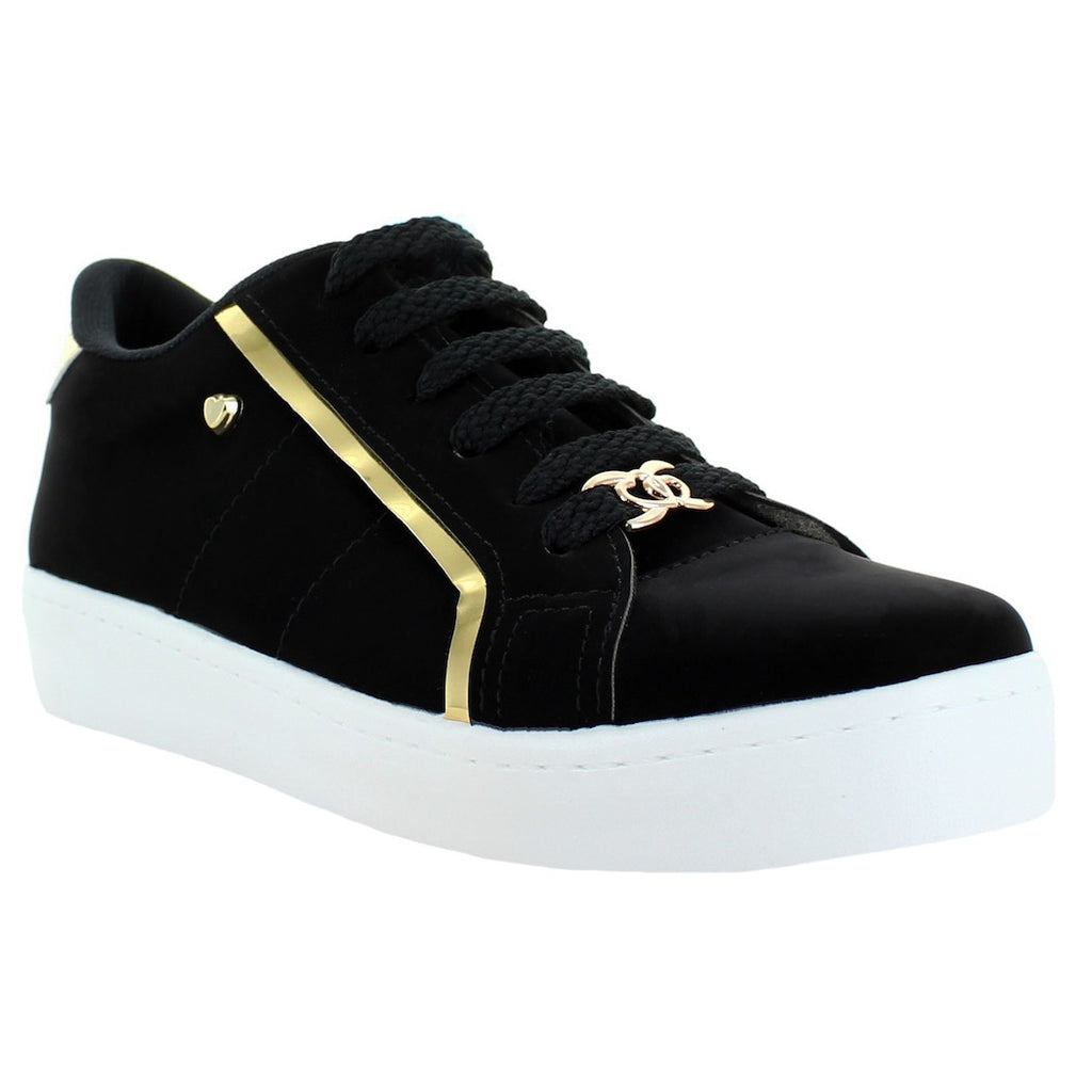 PINK LATTE TENIS CASUAL NEGRO DORADO PARA MUJER 77202