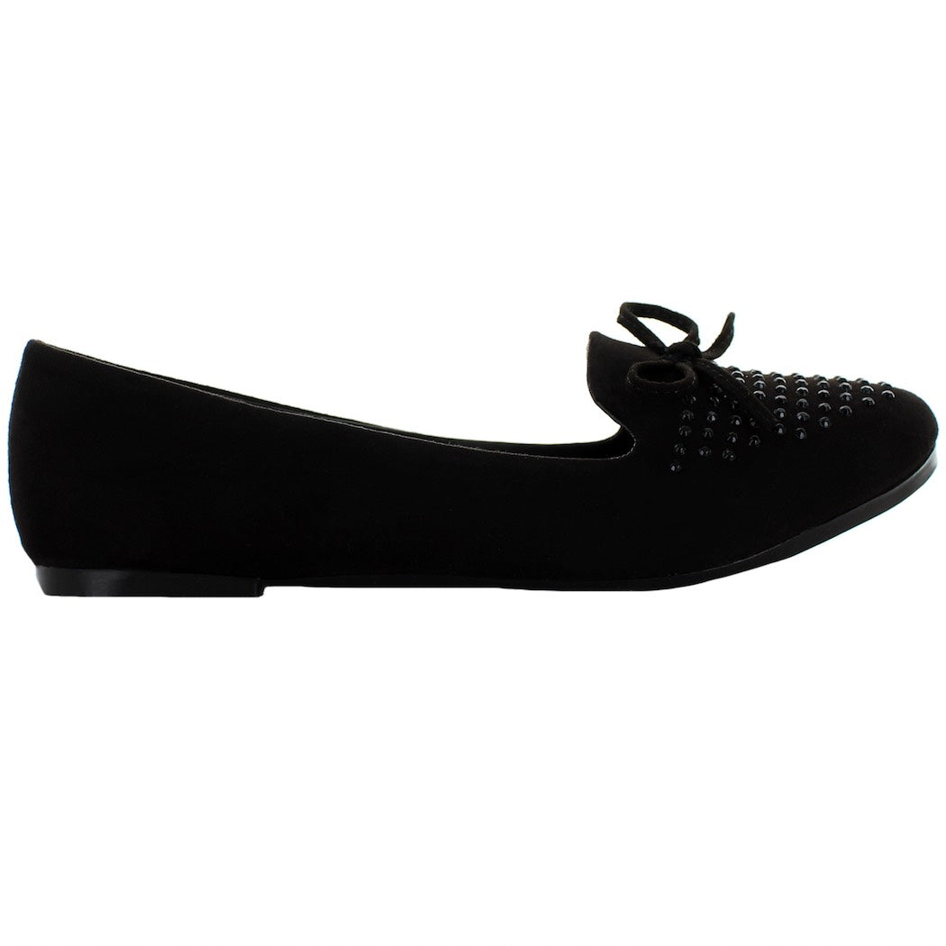 PINK LATTE MOCASIN PUNTAL NEGRO CON PEDRERIA PARA MUJER 77708