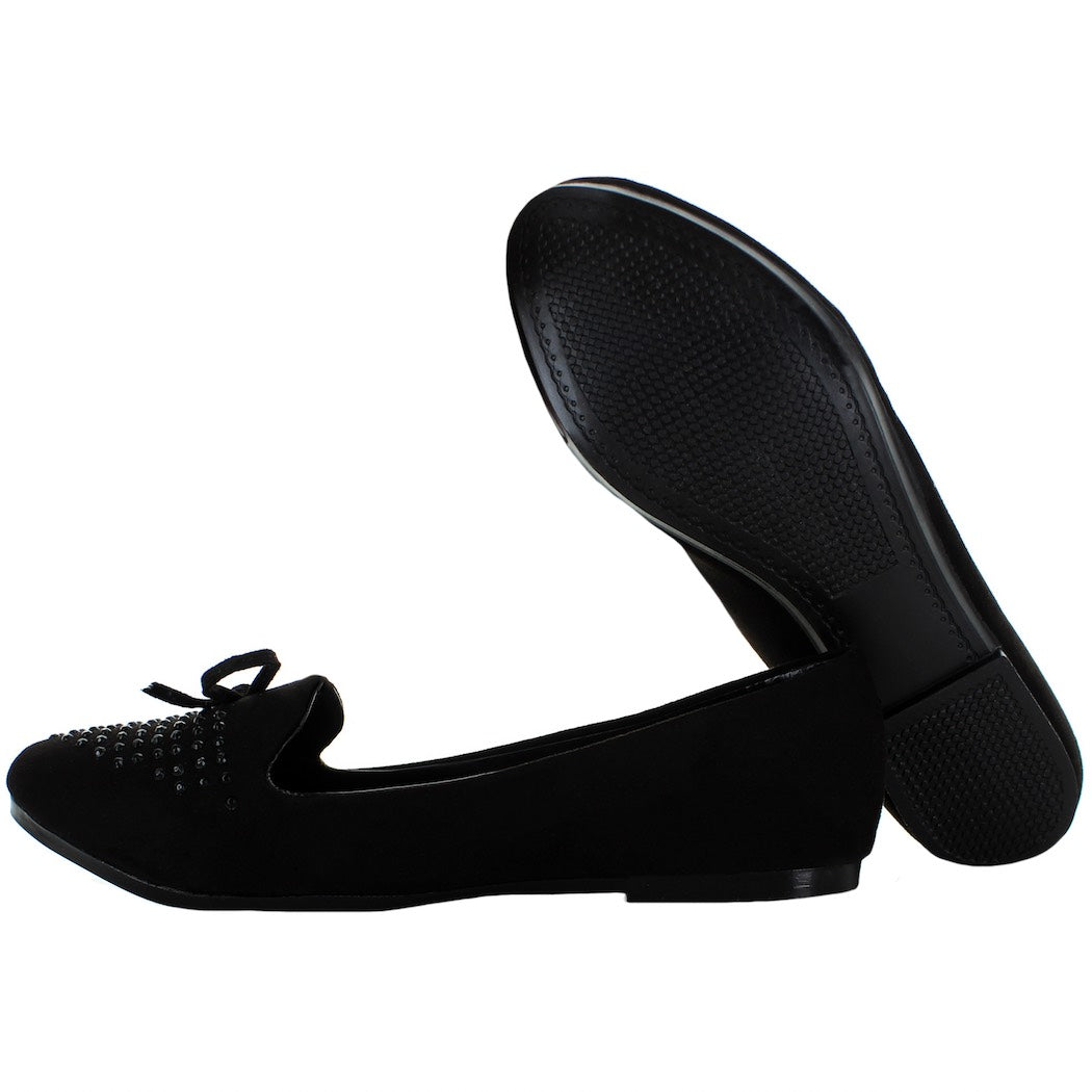 PINK LATTE MOCASIN PUNTAL NEGRO CON PEDRERIA PARA MUJER 77708