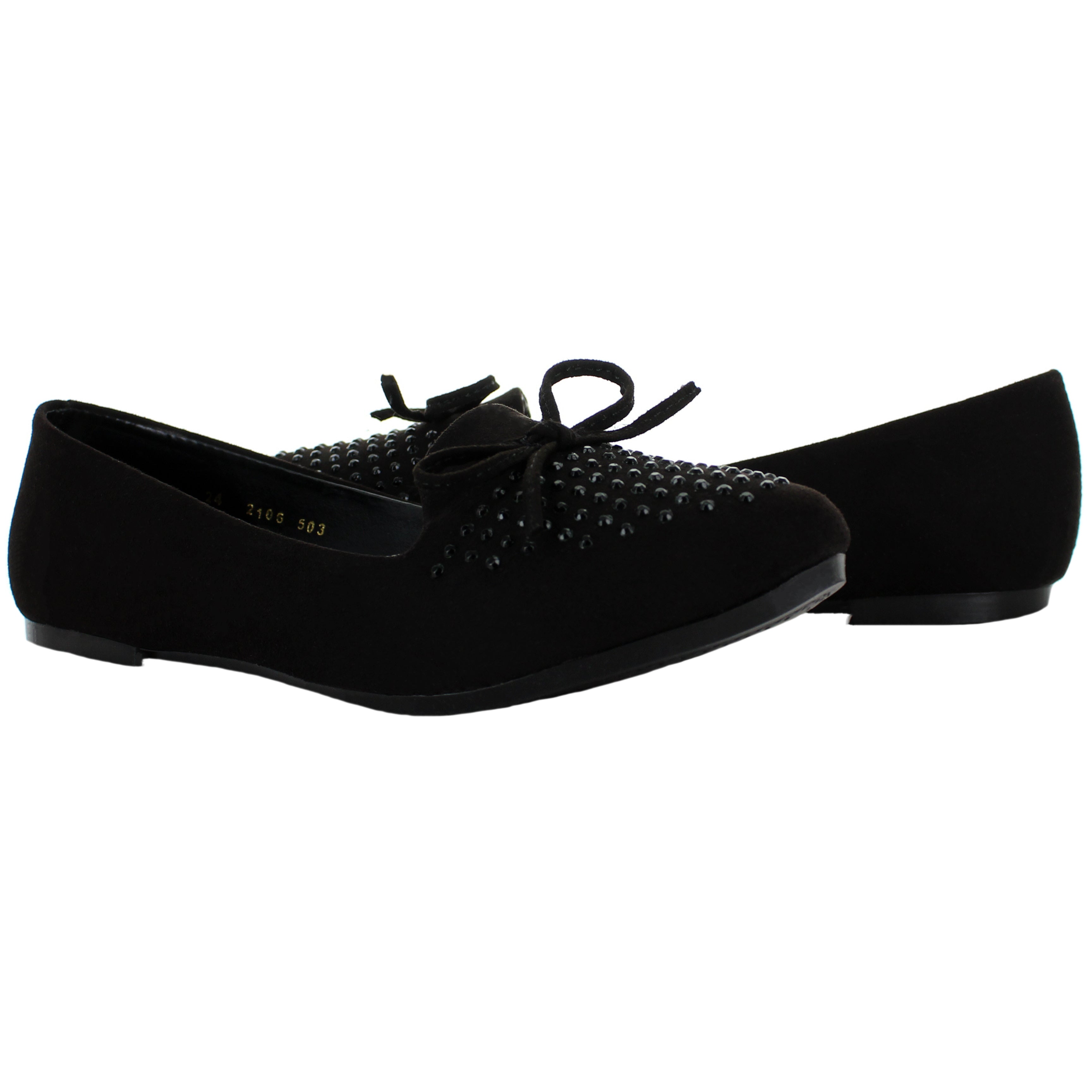 PINK LATTE MOCASIN PUNTAL NEGRO CON PEDRERIA PARA MUJER 77708