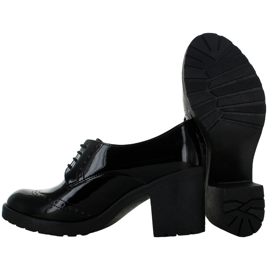 PINK LATTE ZAPATO BOSTONIANO TACON CHAROL NEGRO MUJER 78448