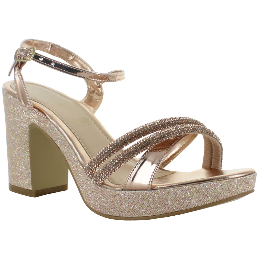 PINK LATTE SANDALIA PLATAFORMA CASUAL BRILLO ORO MUJER 85185