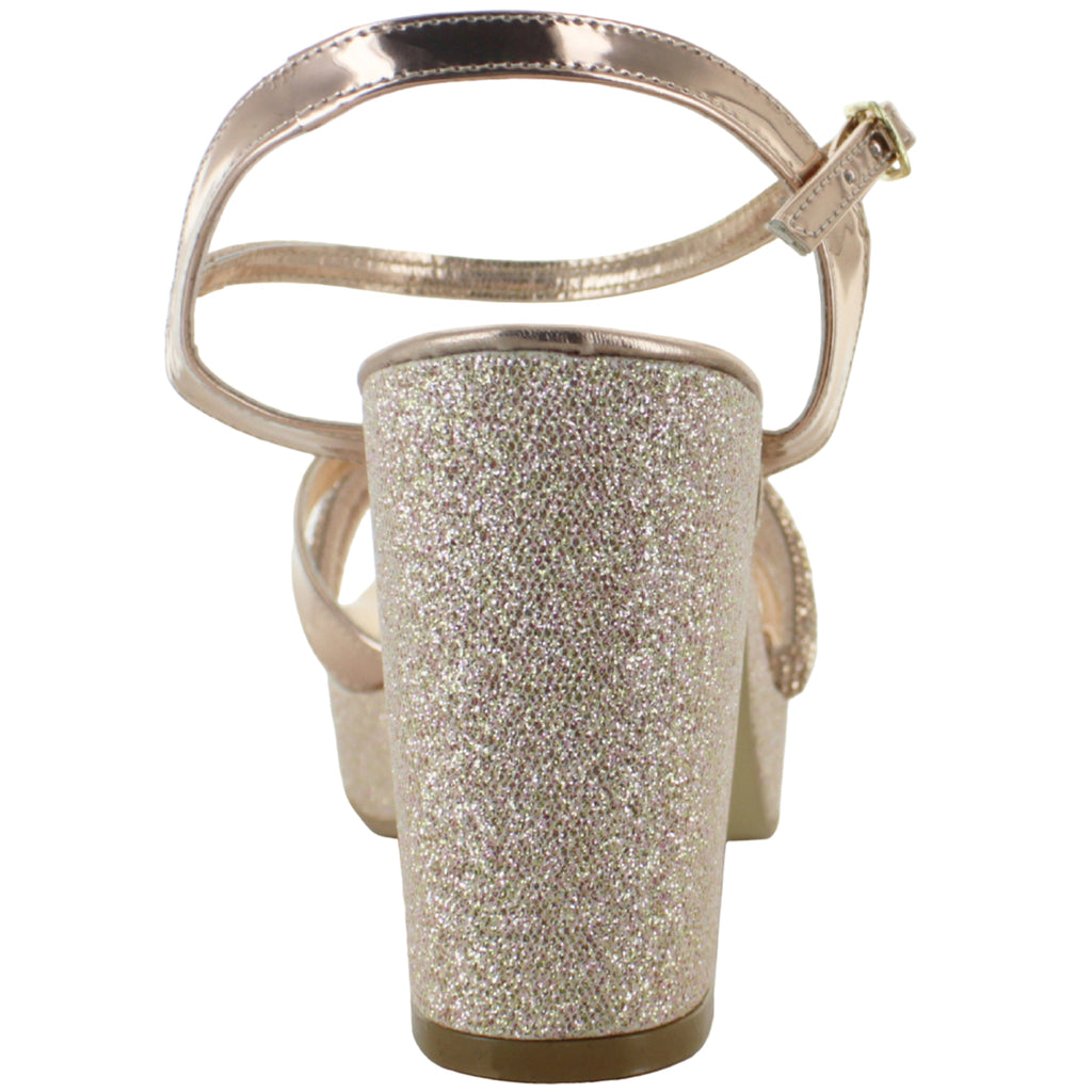 PINK LATTE SANDALIA PLATAFORMA CASUAL BRILLO ORO MUJER 85185
