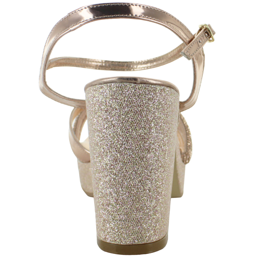 PINK LATTE SANDALIA PLATAFORMA CASUAL BRILLO ORO MUJER 85185