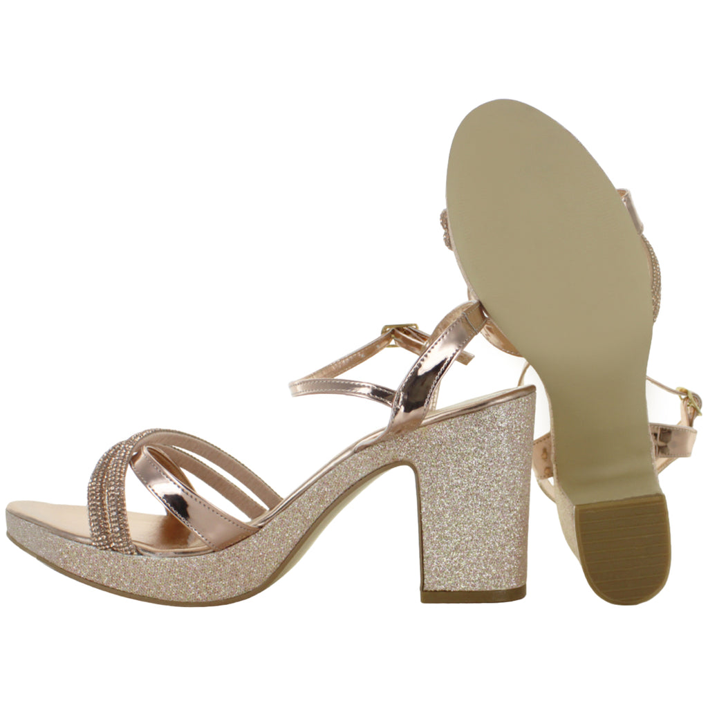PINK LATTE SANDALIA PLATAFORMA CASUAL BRILLO ORO MUJER 85185