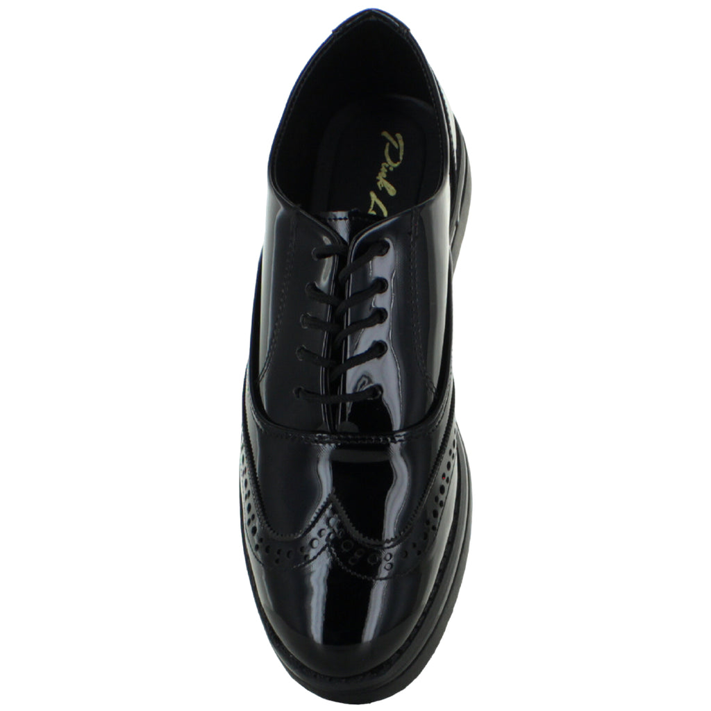PINK LATTE ZAPATO BOSTONIANO MODA ESCOLAR CHAROL MUJER 89505